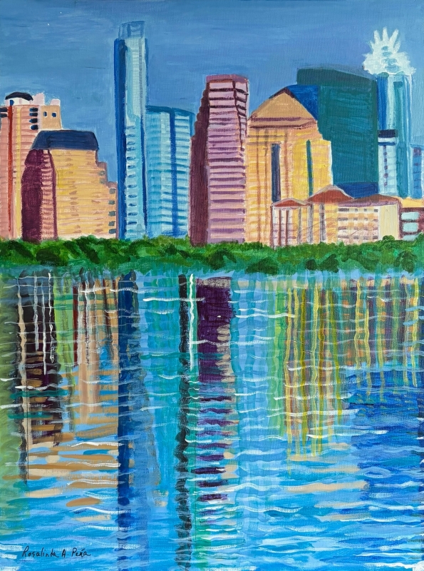 Austin Cityscape by artist Rosalinda Peña